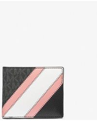 Michael Kors - Cooper Logo And Striped Billfold Wallet - Lyst