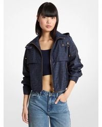 MICHAEL Michael Kors - Mk Logo Jacquard Hooded Cropped Jacket - Lyst