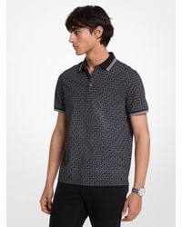 Michael Kors - Mk Greenwich Signature Logo Print Cotton Polo Shirt - Lyst