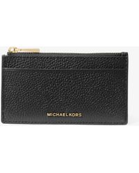 MICHAEL Michael Kors - Mk Jet Set Small Pebbled Leather Card Case - Lyst