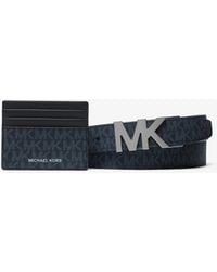 Michael Kors - Signature Logo Card Case And Belt Gift Set - Lyst