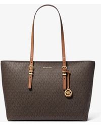 MICHAEL Michael Kors - Quinn Large Signature Logo And Leather Tote Bag - Lyst