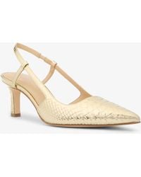 MICHAEL Michael Kors - Mk Alora Metallic Snake Embossed Leather Slingback Pump - Lyst