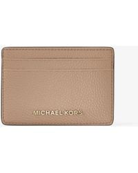 MICHAEL Michael Kors - Mk Pebbled Leather Card Case - Lyst