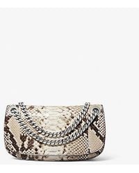 Michael Kors - Christie Mini Python Embossed Leather Envelope Bag - Lyst