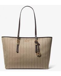 Michael Kors - Quinn Large Mk2000 Logo Jacquard Tote Bag - Lyst