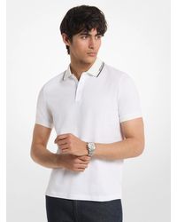 Michael Kors - Mk Logo Trim Cotton Jersey Polo Shirt - Lyst