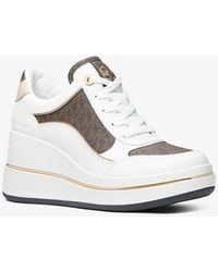 MICHAEL Michael Kors - Mk Basket Emmy En Cuir À Logo Signature Et À Semelle Compensée - Lyst
