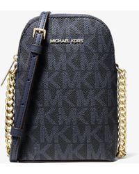 Michael Kors Outlet - Mk Small Signature Logo Smartphone Crossbody Bag - Lyst