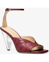MICHAEL Michael Kors - Mk Electra Crocodile Embossed Leather Sandal - Lyst
