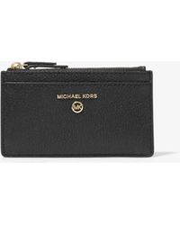 Michael Kors Porta carte di credito piccolo in pelle martellata - Nero