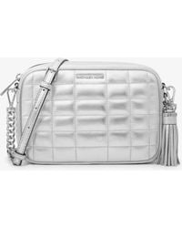 MICHAEL Michael Kors - Mk Jet Set Medium Quilted Metallic Leather Crossbody Bag - Lyst