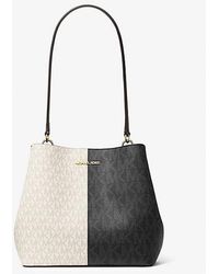 Michael Kors - Pratt Medium Two-Tone Signature Logo Shoulder Bag - Lyst