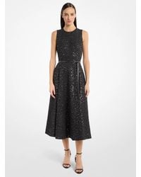 Michael Kors - Michael Kors Sequined Denim Tweed Dress - Lyst