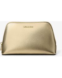 Michael Kors - Mk Trousse De Voyage Jet Set De Taille Moyenne En Cuir Métallisé - Lyst