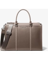 Michael Kors - Cooper Pebbled Leather And Signature Logo Briefcase - Lyst