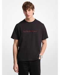Michael Kors - Logo Embossed Cotton Jersey T-Shirt - Lyst