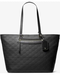 MICHAEL Michael Kors - Mk Jet Set Travel Extra-Large Logo Embossed Leather Tote Bag - Lyst