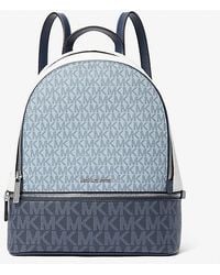 Michael Kors - Rhea Medium Color-Block Signature Logo Backpack - Lyst