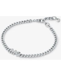 Michael Kors Bracciale a maglie curve in argento sterling placcato in metalli preziosi con logo - Metallizzato