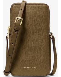 Michael Kors - Jet Set Small Pebbled Leather Smartphone Crossbody Bag - Lyst
