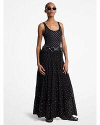 MICHAEL Michael Kors - Studded Georgette Tiered Maxi Skirt - Lyst