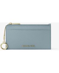 MICHAEL Michael Kors - Mk Jet Set Small Pebbled Leather Card Case - Lyst