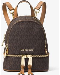 rhea mini logo backpack brown