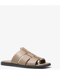 MICHAEL Michael Kors - Mk Indy Leather Slide Sandal - Lyst