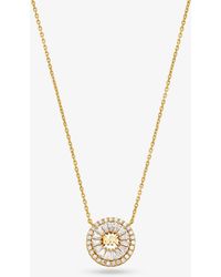 Michael Kors - Mk Precious Metal-Plated Sterling Pavé Halo Necklace - Lyst