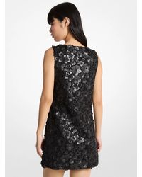Michael Kors Floral Embroidered Hemp Mini Dress in White