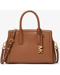 MICHAEL Michael Kors - Laila Small Studded Leather Satchel - Lyst