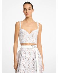 Michael Kors - Mk Floral Cotton Eyelet Bustier Top - Lyst