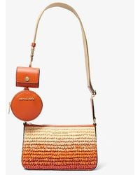 Michael Kors - Jet Set Small Ombré Straw Crossbody Bag With Case For Apple Airpods Pro - Lyst