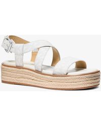 MICHAEL Michael Kors - Mk Sandale Espadrille Lynn Avec Semelle Compensée Et Logo Signature - Lyst
