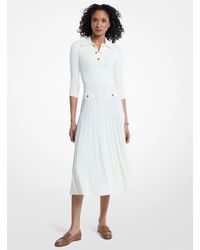 MICHAEL Michael Kors - Mk Stretch Knit Polo Jumper Dress - Lyst