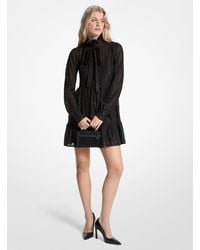 MICHAEL Michael Kors - Mk Robe En Jacquard À Pince Métallisée Et Col Lavallière - Lyst