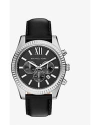 Michael Kors - Oversized Lexington-Tone And Leather Watch - Lyst