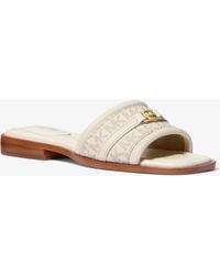 MICHAEL Michael Kors - Mandy Signature Logo Slide Sandal - Lyst