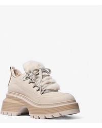 Michael Kors - Shiloh Nubuck And Faux Fur Platform Boot - Lyst