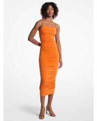 MICHAEL Michael Kors - Mk Ruched Stretch Matte Jersey Dress - Lyst