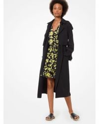 Michael Kors Draped Trench Coat - Black