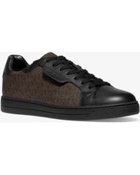 Michael Kors - Keating Logo And Leather Sneaker - Lyst