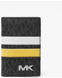 Michael Kors - Signature Logo Stripe Bi-fold Card Case - Lyst