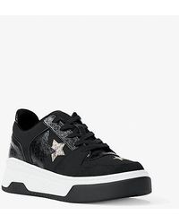 Michael Kors - Lexi Embellished Mixed-Media Sneaker - Lyst