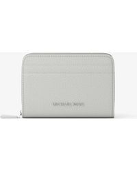 MICHAEL Michael Kors - Mk Jet Set Small Pebbled Leather Zip-Around Card Case - Lyst