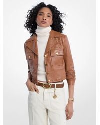 Michael Kors - Crinkled Studded Jacket - Lyst
