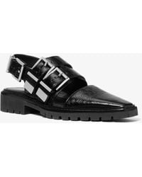 MICHAEL Michael Kors - Mk Darrington Crackled Patent Leather Slingback Loafer - Lyst