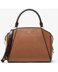 michael michael kors cleo small saffiano leather satchel