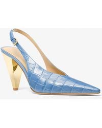 MICHAEL Michael Kors - Mk Escarpin Electra En Cuir Effet Crocodile En Relief Avec Bride Arrière - Lyst